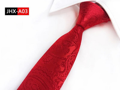 Nova jacquard modna kravata Crveno bijela prugasta karirana kravata za muškarce Poslovna vjenčanja Svečana ogrlica Poklon Kravata 8 cm Svilene kravate