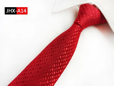 Nova jacquard modna kravata Crveno bijela prugasta karirana kravata za muškarce Poslovna vjenčanja Svečana ogrlica Poklon Kravata 8 cm Svilene kravate