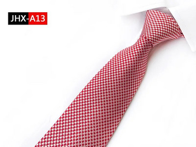 Nova jacquard modna kravata Crveno bijela prugasta karirana kravata za muškarce Poslovna vjenčanja Svečana ogrlica Poklon Kravata 8 cm Svilene kravate