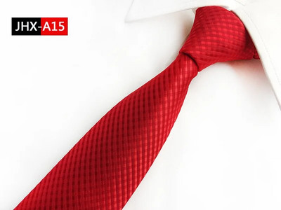 Nova jacquard modna kravata Crveno bijela prugasta karirana kravata za muškarce Poslovna vjenčanja Svečana ogrlica Poklon Kravata 8 cm Svilene kravate