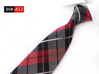 Nova jacquard modna kravata Crveno bijela prugasta karirana kravata za muškarce Poslovna vjenčanja Svečana ogrlica Poklon Kravata 8 cm Svilene kravate