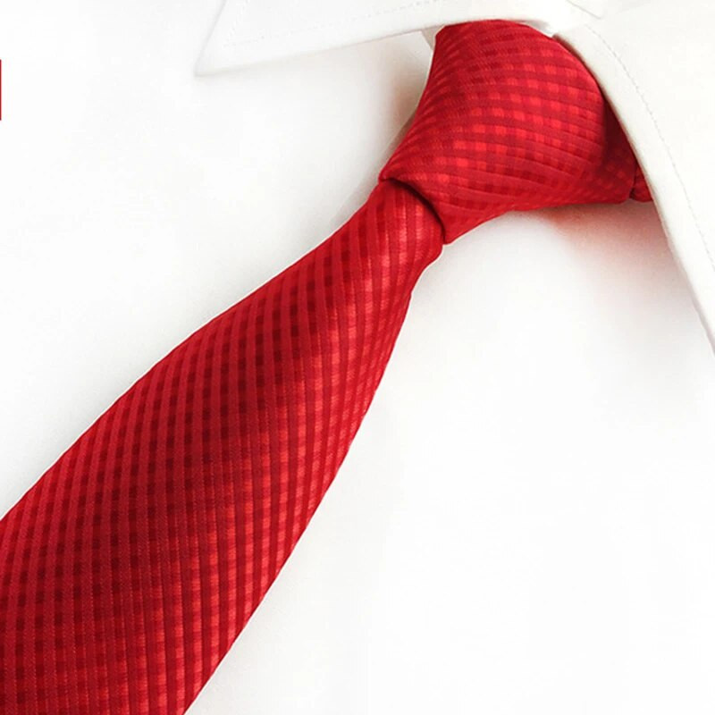 Nova jacquard modna kravata Crveno bijela prugasta karirana kravata za muškarce Poslovna vjenčanja Svečana ogrlica Poklon Kravata 8 cm Svilene kravate