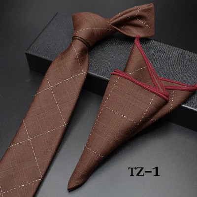 Nova muška ležerna kravata s cvjetnim pajslijem, tamnocrvena 6 cm uska poliesterska kravata s četvrtastim džepom Poslovno vjenčanje Uska kravata