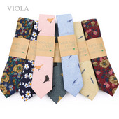 Vintage ziedu burvīgs multfilmu putnu apdruka kokvilna 6 cm kaklasaite vīriešiem tievs sarkans zils melns rozā kāzu ballītes uzvalks Cravat dāvanu aksesuārs