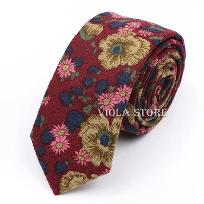 Vintage ziedu burvīgs multfilmu putnu apdruka kokvilna 6 cm kaklasaite vīriešiem tievs sarkans zils melns rozā kāzu ballītes uzvalks Cravat dāvanu aksesuārs
