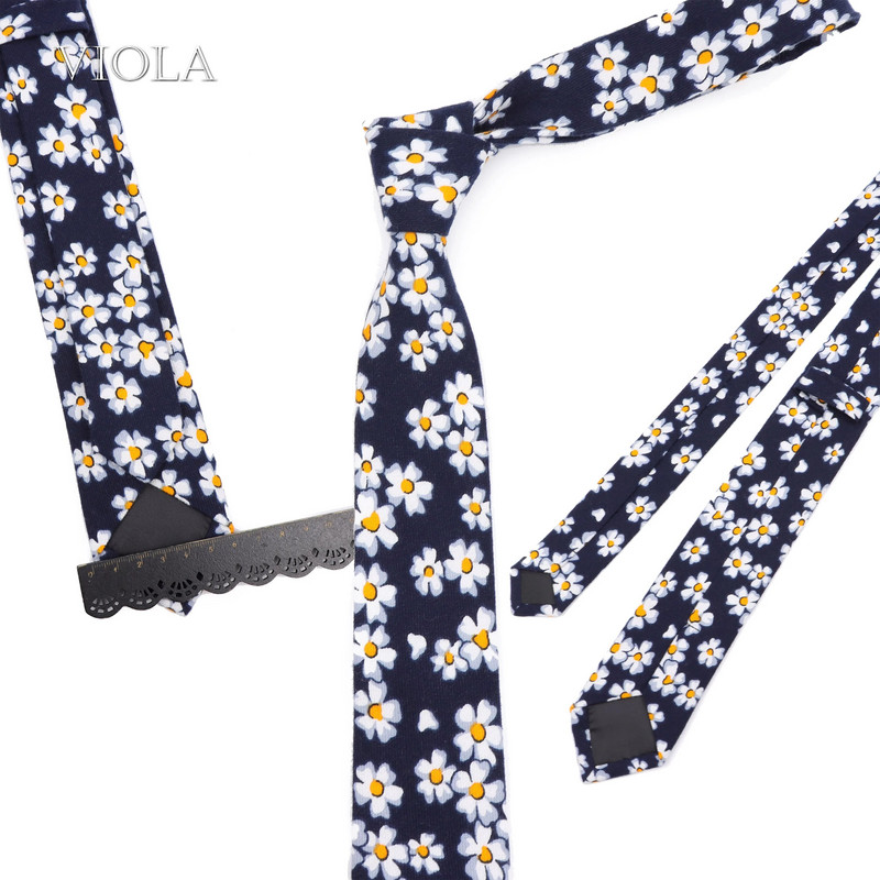 Vintage ziedu burvīgs multfilmu putnu apdruka kokvilna 6 cm kaklasaite vīriešiem tievs sarkans zils melns rozā kāzu ballītes uzvalks Cravat dāvanu aksesuārs