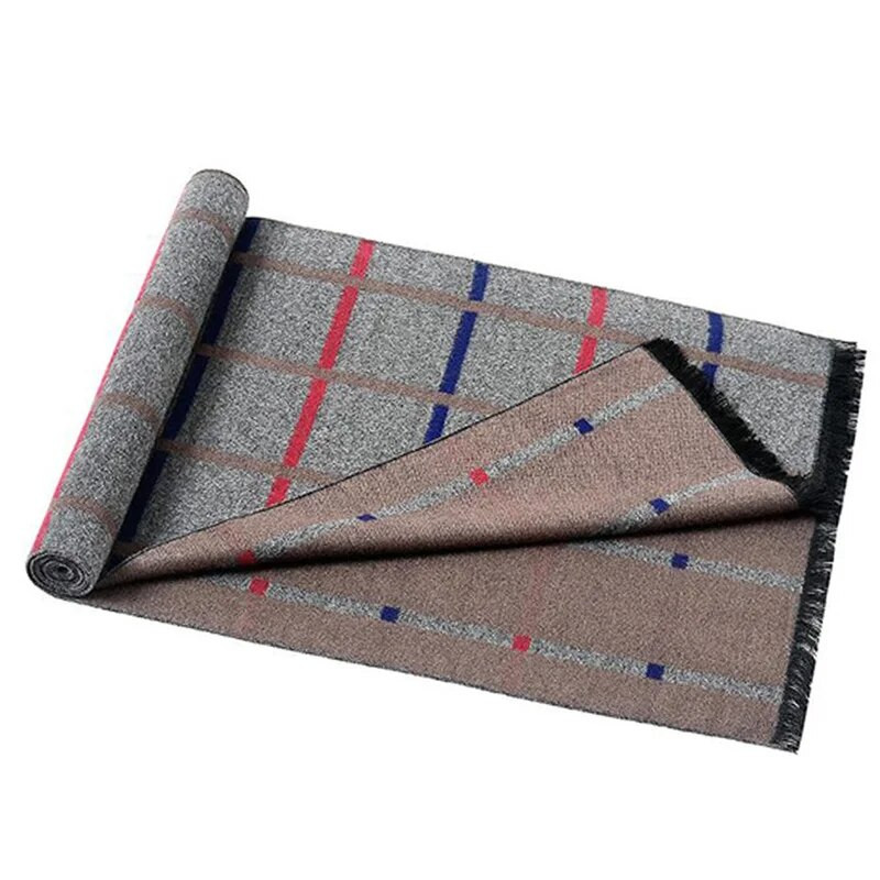 Foulard luksusa kašmira šalle vīriešu ziemas atpūtas biznesam Rūtains kakla apģērbs un garas Šalles stila dāvana vīrietim