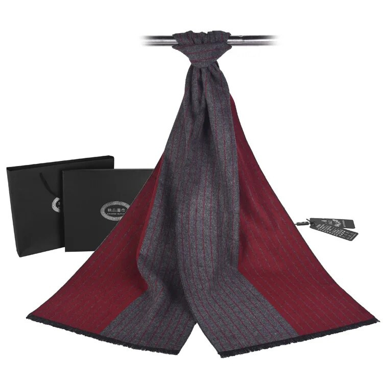 Jaunas modes dizains ikdienas šalles ziemas Vīriešu kašmira Šalle luksusa Zīmols Augstas kvalitātes silts kakla svītrains Business Modal Šalles