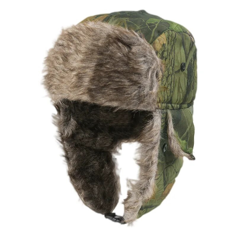 Καπέλα Camo Military Style Unisex Russian Faux-Fur Aviator Bomber Lumberjack Trapper καπέλα για άνδρες γυναίκες