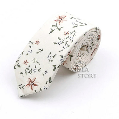Nova lijepa kravata od 6 cm s cvjetnim uzorkom, 100% pamuk, mekana ženska i muška odijela za vjenčanja, ležerni smoking, poklon, dodatak za košulju s kravatom