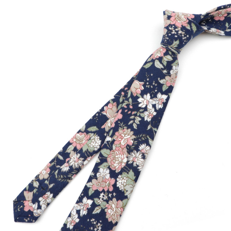 Nova lijepa kravata od 6 cm s cvjetnim uzorkom, 100% pamuk, mekana ženska i muška odijela za vjenčanja, ležerni smoking, poklon, dodatak za košulju s kravatom
