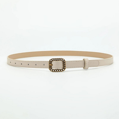 Vintage ukrasni remeni s remenima od PU kože, jednobojna, četvrtasta, glatka kopča, ženski remen oko struka, tanak univerzalni uski tanki remen