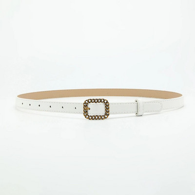 Vintage ukrasni remeni s remenima od PU kože, jednobojna, četvrtasta, glatka kopča, ženski remen oko struka, tanak univerzalni uski tanki remen