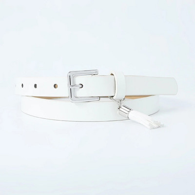 Vintage ukrasni remeni s remenima od PU kože, jednobojna, četvrtasta, glatka kopča, ženski remen oko struka, tanak univerzalni uski tanki remen