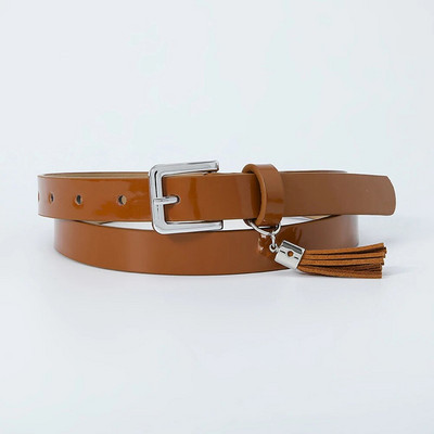 Vintage ukrasni remeni s remenima od PU kože, jednobojna, četvrtasta, glatka kopča, ženski remen oko struka, tanak univerzalni uski tanki remen