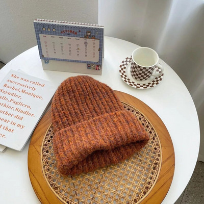 Prevelika zimska pletena kapa Ženska korejska modna jednobojna topla kapa na otvorenom Raznolika ležerna elastična udobna kapa