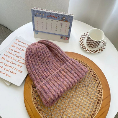 Prevelika zimska pletena kapa Ženska korejska modna jednobojna topla kapa na otvorenom Raznolika ležerna elastična udobna kapa