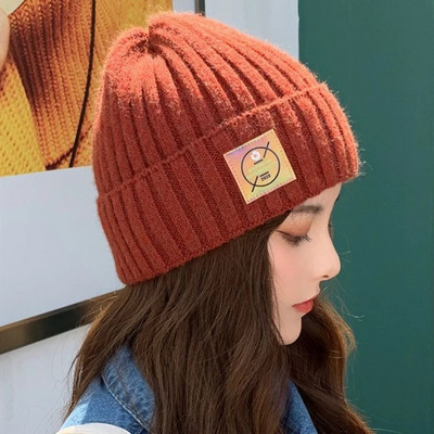 Slatka modna kapica Ženska mekana debela vunena Topla pletena kapa Elastičnost Otporan na bore Ležerna opuštena skijaška kapa za djevojke