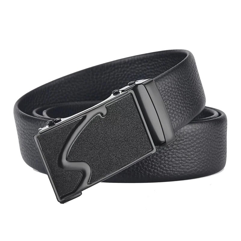 Kinų populiarus klasikinis vyriškas diržas, automatinė sagtis, paprastas ir atmosferinis verslo PU