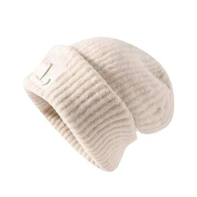 Zimska pletena pokrivala za glavu za odrasle Žene koje održavaju toplinu Beanie šešir Ležerna jednobojna hip-hop kapa s šeširom Beanies Skullies