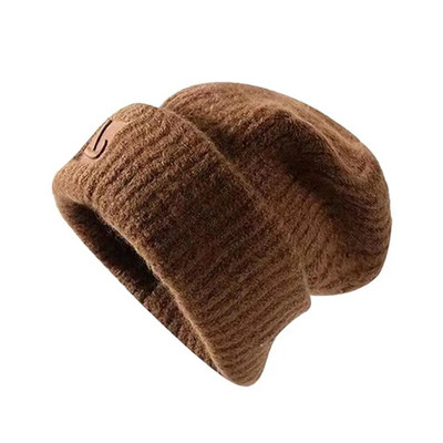 Zimska pletena pokrivala za glavu za odrasle Žene koje održavaju toplinu Beanie šešir Ležerna jednobojna hip-hop kapa s šeširom Beanies Skullies