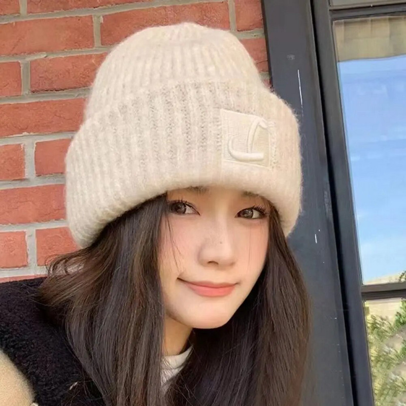 Zimska pletena pokrivala za glavu za odrasle Žene koje održavaju toplinu Beanie šešir Ležerna jednobojna hip-hop kapa s šeširom Beanies Skullies