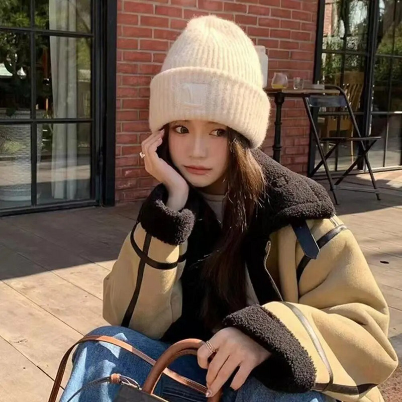 Zimska pletena pokrivala za glavu za odrasle Žene koje održavaju toplinu Beanie šešir Ležerna jednobojna hip-hop kapa s šeširom Beanies Skullies