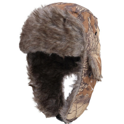 Vīriešu ziemas cepure maskēšanās Aviator Trooper Earflap Silts vāciņš Bomber Cepuris Krievijas āra vēja necaurlaidīgas slēpošanas cepures Ausu aizsargi Cepures