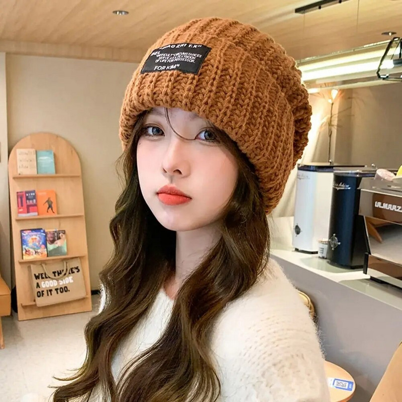 Wintwe tople kape za žene Jednobojne, ležerne, pletene kape s poklopcem na glavi, muške hip-hop kape, kape za zaštitu uha na otvorenom, skijaške kape