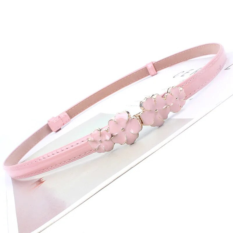 Állítható lakk női derék bőr öv virág öv ruhákhoz női női derékpánt fehér fekete