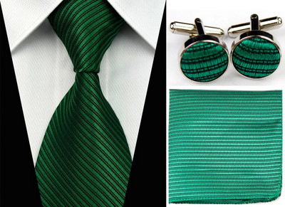 Moodne lipsukomplekt meestele aksessuaarid 4 tolli (10 cm) lai äripulmade siidist lipsud Mansetinööbid Tasku kandiline (Hanky) meeste lips