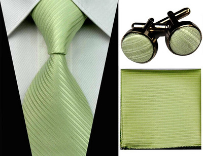 Moodne lipsukomplekt meestele aksessuaarid 4 tolli (10 cm) lai äripulmade siidist lipsud Mansetinööbid Tasku kandiline (Hanky) meeste lips