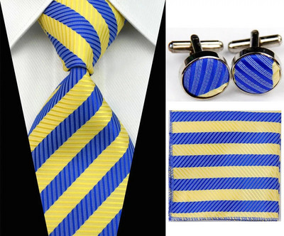 Moodne lipsukomplekt meestele aksessuaarid 4 tolli (10 cm) lai äripulmade siidist lipsud Mansetinööbid Tasku kandiline (Hanky) meeste lips