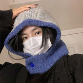 Ženska pletena kapa Balaclava Zimske kape Ženska jesenska pokrivala za glavu Ženska kapa Kapa za odrasle Kape naušnice Šal Kapa Topla