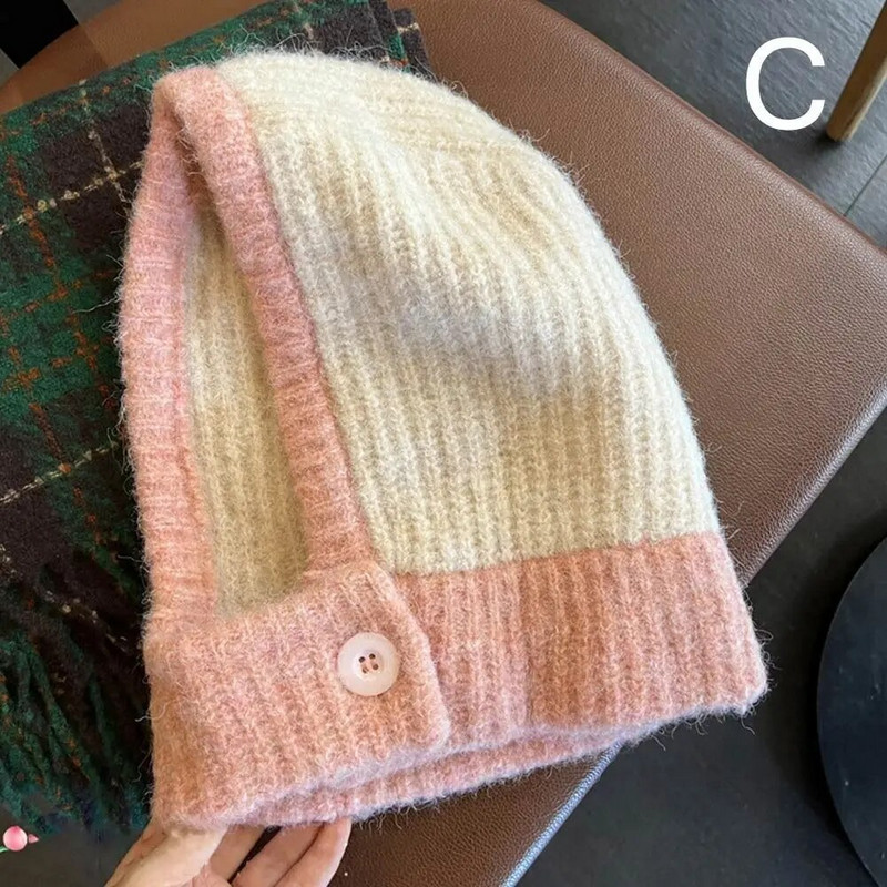 Ženska pletena kapa Balaclava Zimske kape Ženska jesenska pokrivala za glavu Ženska kapa Kapa za odrasle Kape naušnice Šal Kapa Topla