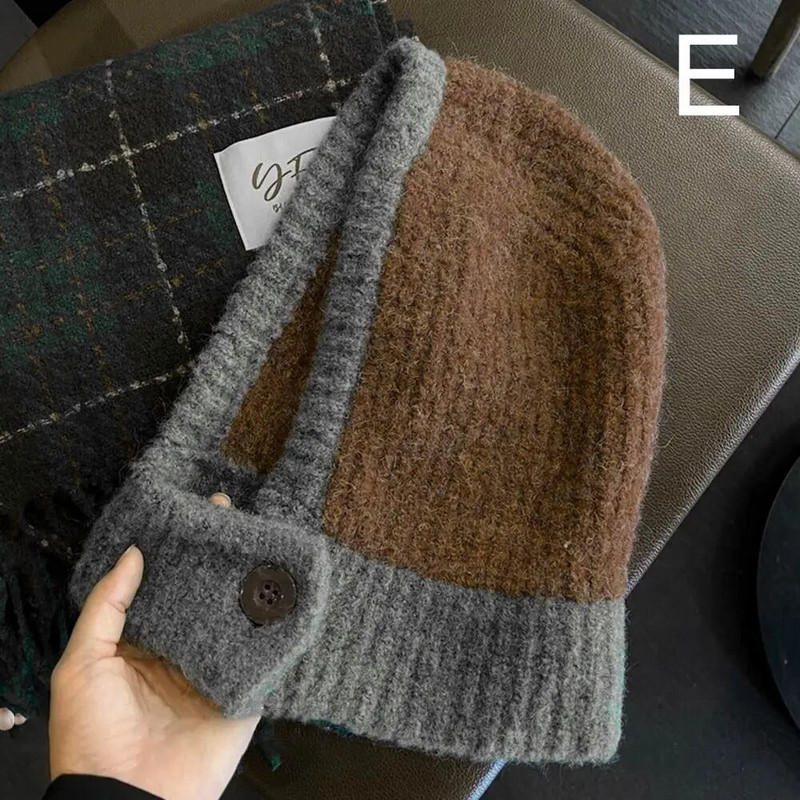 Ženska pletena kapa Balaclava Zimske kape Ženska jesenska pokrivala za glavu Ženska kapa Kapa za odrasle Kape naušnice Šal Kapa Topla