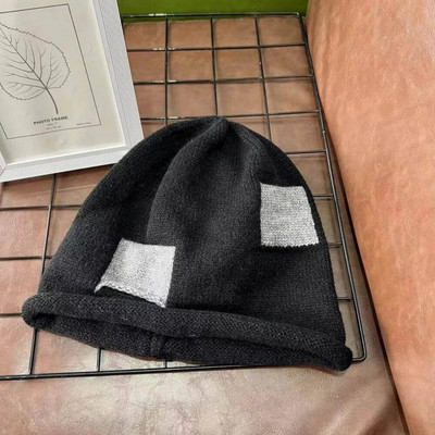 Stilīga, raibs ziemas silta cepure sievietēm Ikdienišķa salikta trikotāžas pārsegu vāciņš Vīriešu cepures Masīvas hip-hop skullies sieviešu pupiņas