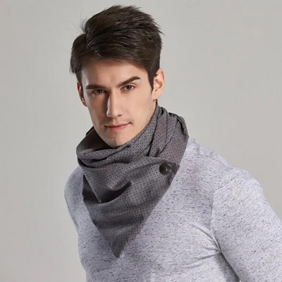 Couverture luksuzni modni muški šal s beskonačnim krugom Zimski pončo Jednostavan dizajner s kopčama maska za lice echarpe