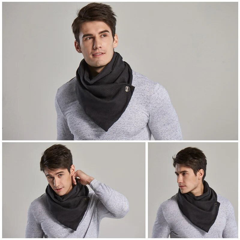 Couverture luksuzni modni muški šal s beskonačnim krugom Zimski pončo Jednostavan dizajner s kopčama maska za lice echarpe