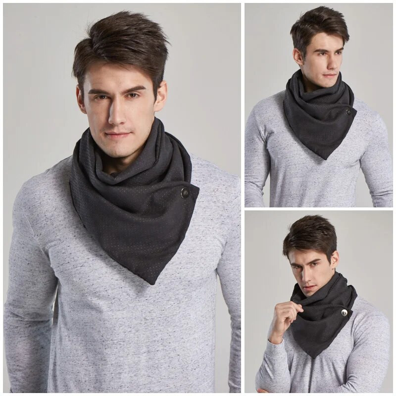 Couverture luksuzni modni muški šal s beskonačnim krugom Zimski pončo Jednostavan dizajner s kopčama maska za lice echarpe