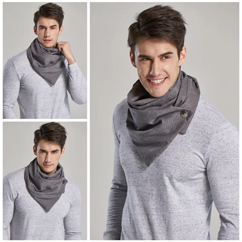 Couverture luksuzni modni muški šal s beskonačnim krugom Zimski pončo Jednostavan dizajner s kopčama maska za lice echarpe
