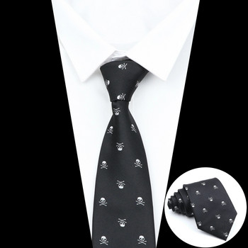 Γραβάτες κρανίου 2 μεγεθών για άντρες Cosplay κοστούμι λεπτή πολυεστερική γραβάτα ανδρικό λαιμόκοψη Μόδα ανδρική γραβάτα για γαμήλιο αποκριάτικο πάρτι