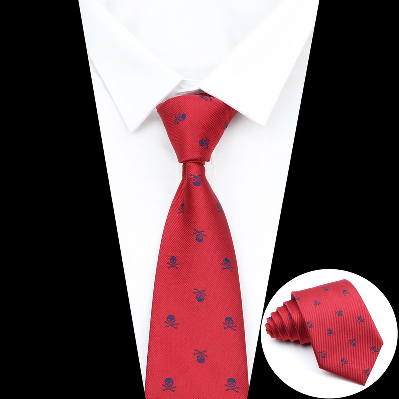 2 veličine kravate u obliku lubanje za muškarce Cosplay kostim Tanko odijelo s kravatom od poliestera Muški ovratnik Modna muška kravata za vjenčanje Halloween Party