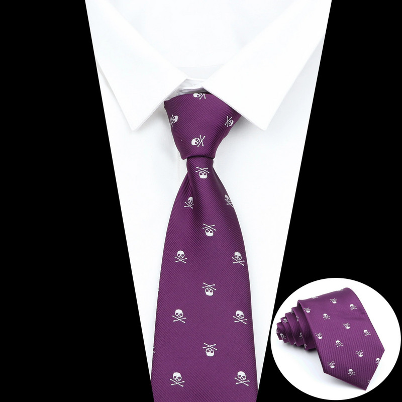 2 veličine kravate u obliku lubanje za muškarce Cosplay kostim Tanko odijelo s kravatom od poliestera Muški ovratnik Modna muška kravata za vjenčanje Halloween Party