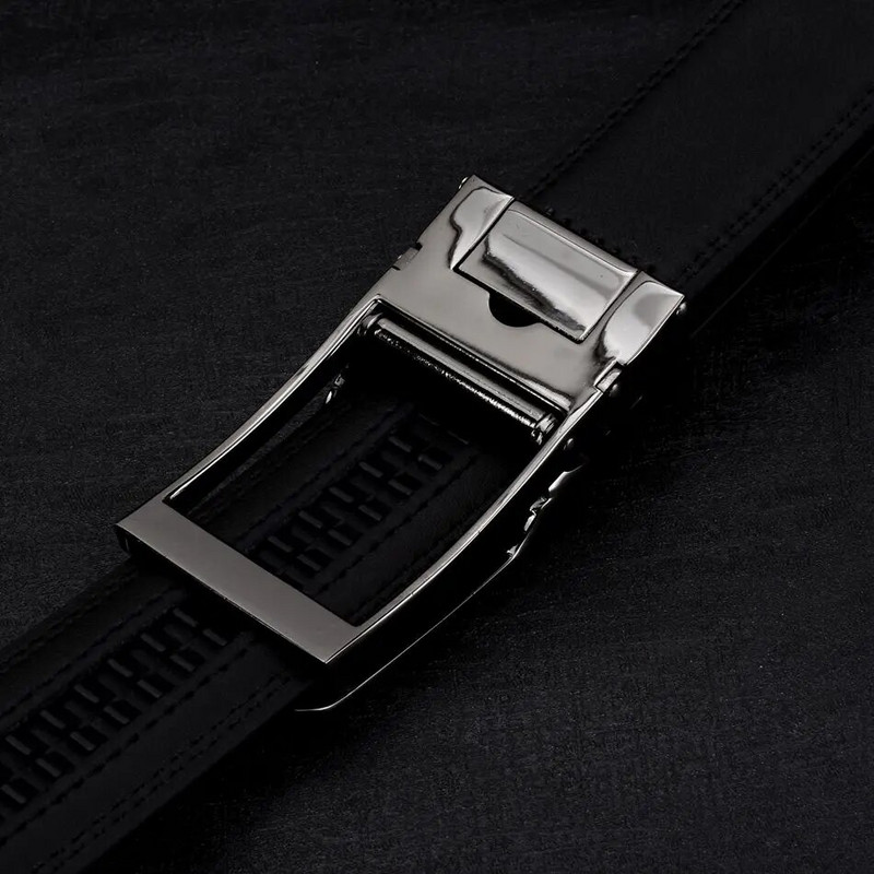 WOWTIGER cu clichet de înaltă calitate, cataramă automată, curele din piele de vacă autentică, neagră, pentru bărbați, curea masculină, curea pentru bărbați, lățime 3,0 cm