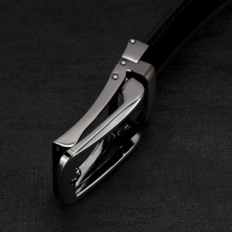 WOWTIGER cu clichet de înaltă calitate, cataramă automată, curele din piele de vacă autentică, neagră, pentru bărbați, curea masculină, curea pentru bărbați, lățime 3,0 cm