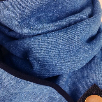 Νεότερο γυναικείο ανδρικό κασκόλ Unisex 100% βαμβακερό τζιν Σάλια χειμερινό δαχτυλίδι μοδάτα πόντσο με θηλιά κασκόλ σωληνωτό μαντίλι foulard femme