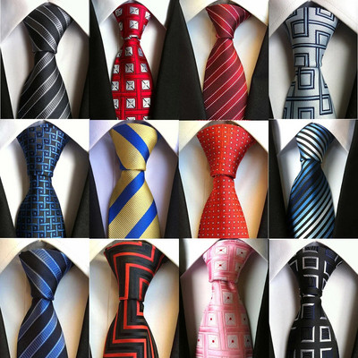 Ricnais Férfi nyakkendő Ajándékok Férfinak Piros Fekete Cravate hivatalos ruha Nyakkendő Esküvői Kiegészítők Rózsaszín kockás csíkos nyakkendő férfiaknak
