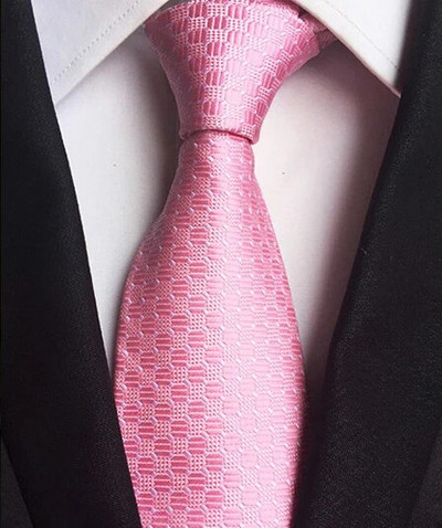 Ricnais muška kravata Pokloni za muškarce Crvena crna kravata Svečana haljina Kravata Vjenčani dodaci Ružičasta karirana prugasta kravata za muškarce