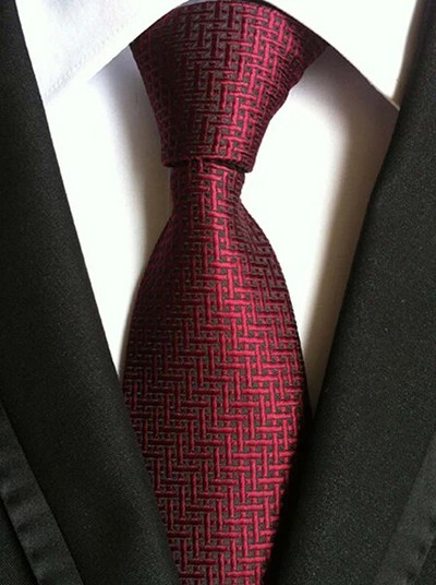 Ricnais muška kravata Pokloni za muškarce Crvena crna kravata Svečana haljina Kravata Vjenčani dodaci Ružičasta karirana prugasta kravata za muškarce